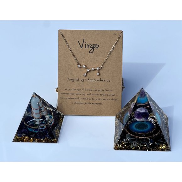 Jewelry - Gold Plated Zodiac Horoscope Crystal Necklace (All 12 signs available)